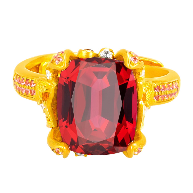 De Share Lilac Jewelry Gold Ring Women's Pure Gold 999 Ring Inlaid Ring Wake Up Original