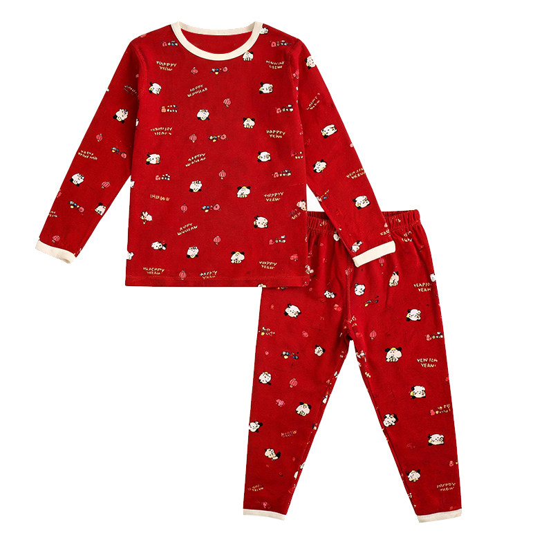 Yiyi Ma boys pure cotton home clothes set children's class A boneless autumn clothes long pants baby underwear pajamas children's clothing