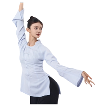Duotang Classical Dance Rhythm Clothes Tops Dance Clothes Practice Clothes Chinese Long Sleeve Shirt Zen Chinese Dance Clothes