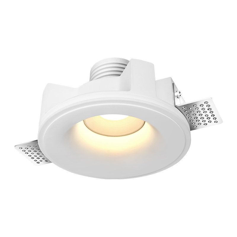 Villa gypsum lamp downlight spotlight embedded full-spectrum ring-free frameless mid-century style pre-embedded COB downlight
