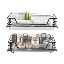 Four Seasons Mugola Basket Kitchen Cabinet 304 Stainless Steel Bowl Basket Drawer Storage Seasoning Kitchen Dishes 352