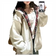 Women's loose oversize hooded sweatshirt cardigan jacket