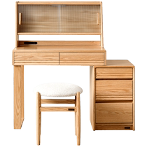Quanyou Home Nordic log style solid wood dressing table makeup table bedside table integrated 2024 new model DW8052F