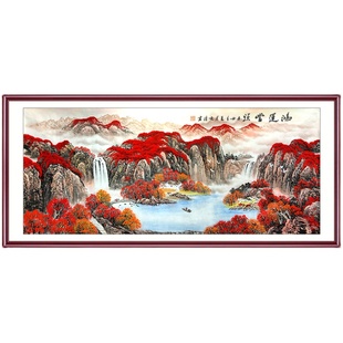 名艺斋 新中式国画山水画客厅装饰