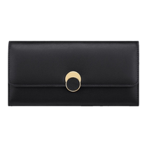 Cnolles Coco a wallet lady new genuine leather zero wallet long hand grab bag womens leather nigga leather black color card bag