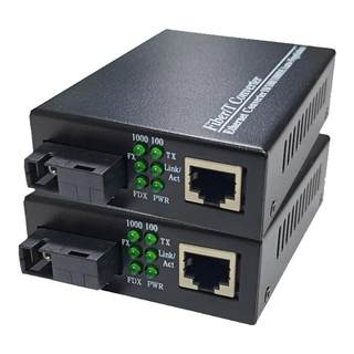 千兆光纤收发器百兆一对单模单纤双纤光钎光电转换器一对SC转换器一光四电八电2光4电8电4光8光16光24htb3100