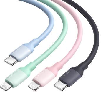 Green Alliance ນຳໃຊ້ Apple data cable iphone15pro charger cable pd fast charging head mfi certified 14max13 mobile phone tablet 20wplus braided long silicone lightning to typec