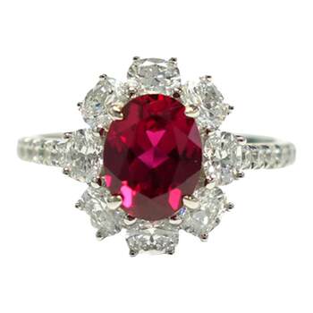 Light luxury style 2 carat pigeon blood-red ruby ​​ring
