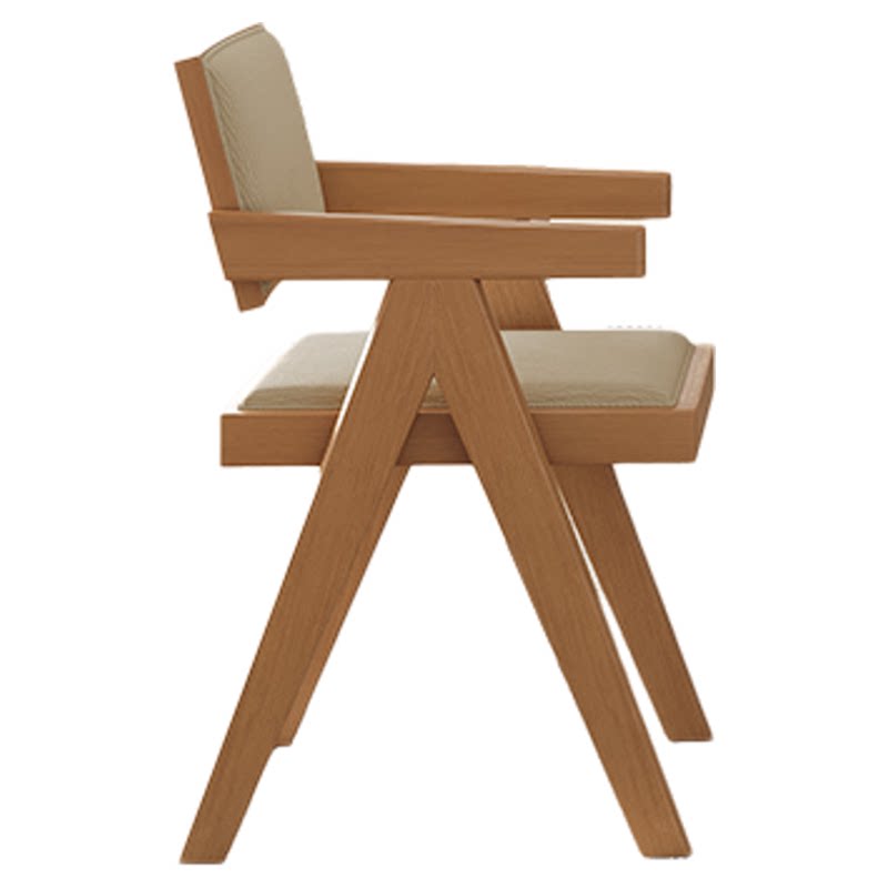 August solid wood dining chair in cream style