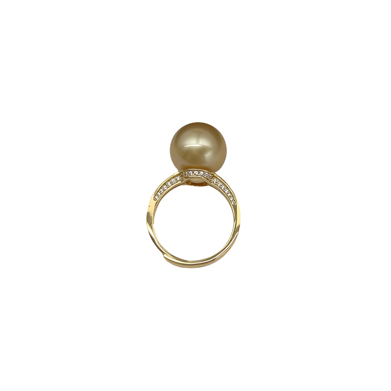 12-13mm 925 silver thick gold South Sea gold pearl seawater pearl open ring fashionable and diverse hair one