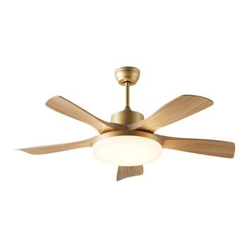 Suoyan high-end all-copper fan lamp solid wood living room lamp