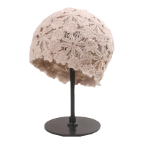 Japanese niche retro literary lace flower hollow Baotou hat womens sweet fashionable temperament knitted woolen hat