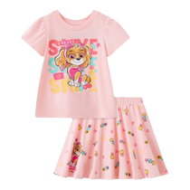 (Co-branded by Paw Paw Team) Gap Girls 2024 Summer New Short-Sleeved T-shirt Short Skirt Sports Suit 545520
