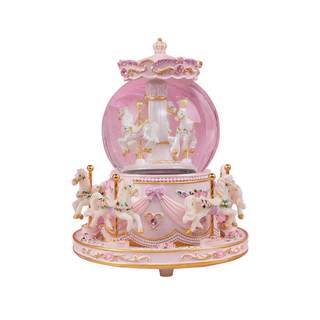 生日礼物旋转木马八音盒女孩水晶球音乐盒10岁礼品送女生朋友儿童