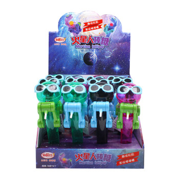 Golden Rice Valley Lollipop Martian Candy Toy Internet Celebrity Style Candy-Eating Robot Fun Toy for Children and Students 12 Pieces