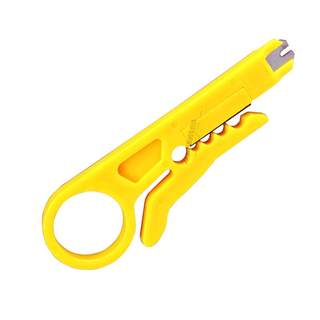 Cuchillo pelador de cables pequeño amarillo y herramienta de cableado