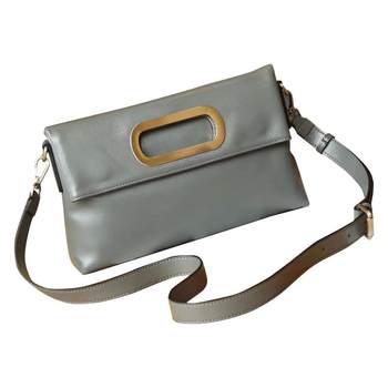 Fashionable genuine leather folding large capacity crossbody handbag for women