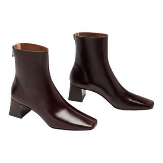 Wang xiaodu thick high heel elastic slim short boots autumn