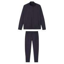 迪卡侬运动套装男新款针织外套健身长裤两件套休闲男士运动服SAX1