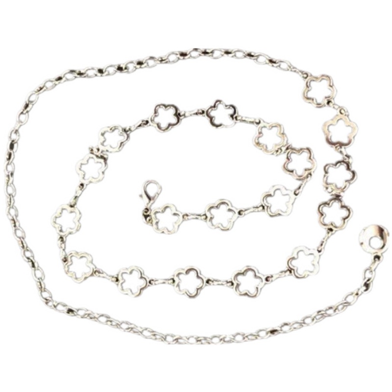 Flower women's versatile Korean version with skirt, suit and waist chain