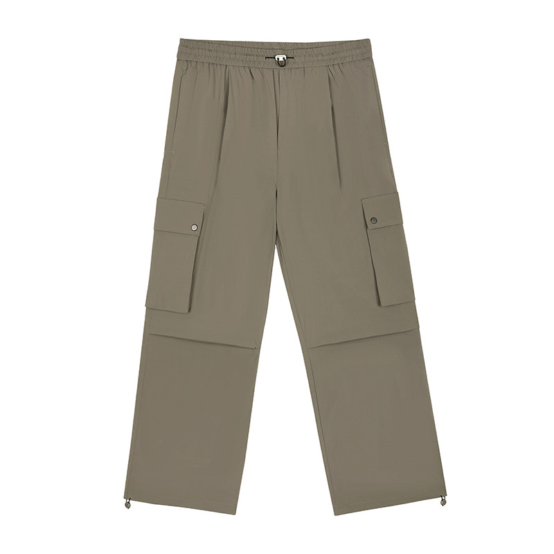 GWIT American retro droop mountaineering outdoor workwear large pocket paratrooper pants drawstring feet casual pants men