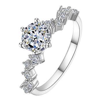 Synthetic cultured diamond ring 1 carat wedding proposal gift to girlfriend customized platinum