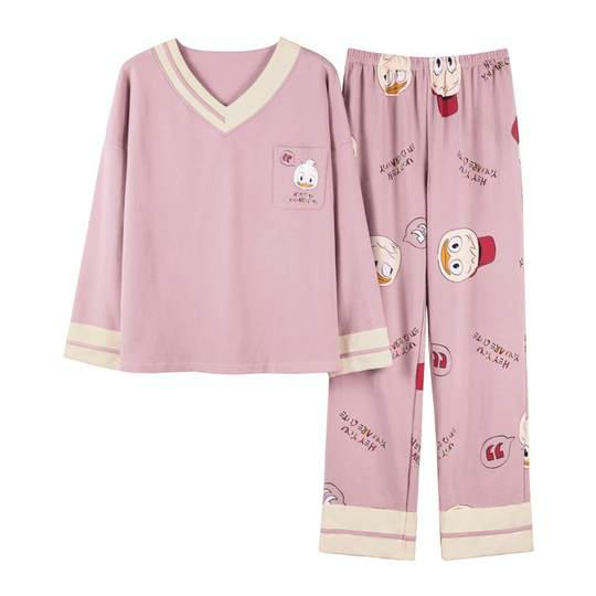 Women's autumn and winter new long sleeve pure cotton pajamas