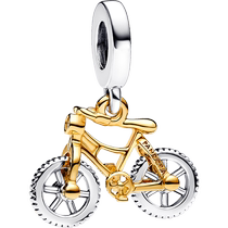 Pandora Pandora rotatable wheel bicycle two-color pendant wheel can rotate 360 ​​degrees