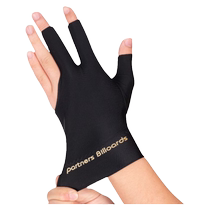 Professional billiards gloves fingerless three-finger billiards hall special mens and womens left-hand gloves black billiards high-elastic gloves