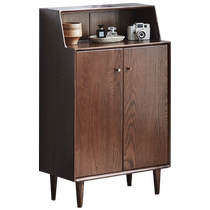Original element solid wood shoe cabinet home door shoe rack modern oak black walnut color living room entrance cabinet B3091