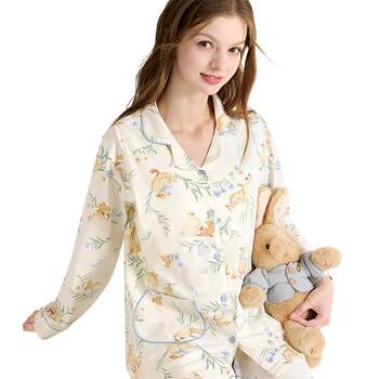 No bras, pure cotton confinement clothes, autumn and winter postpartum pregnant women pajamas, mothers wait for delivery, breastfeeding, breastfeeding clothes, home clothes