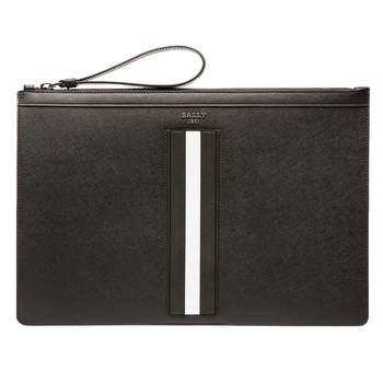 Bally men's black clutch wallet