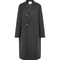 EP YAYING Yaying womens Chinese style sheep wool embroidered long coat 2024 autumn new product 8320A
