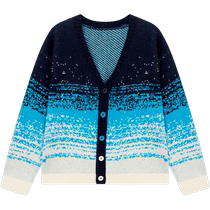 erdosKIDS Ordos childrens clothing childrens starry sky gradient jacquard cashmere knitted cardigan