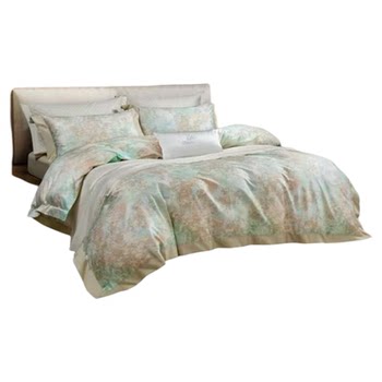 High-end imported 140 long velvet cotton printed four-piece set