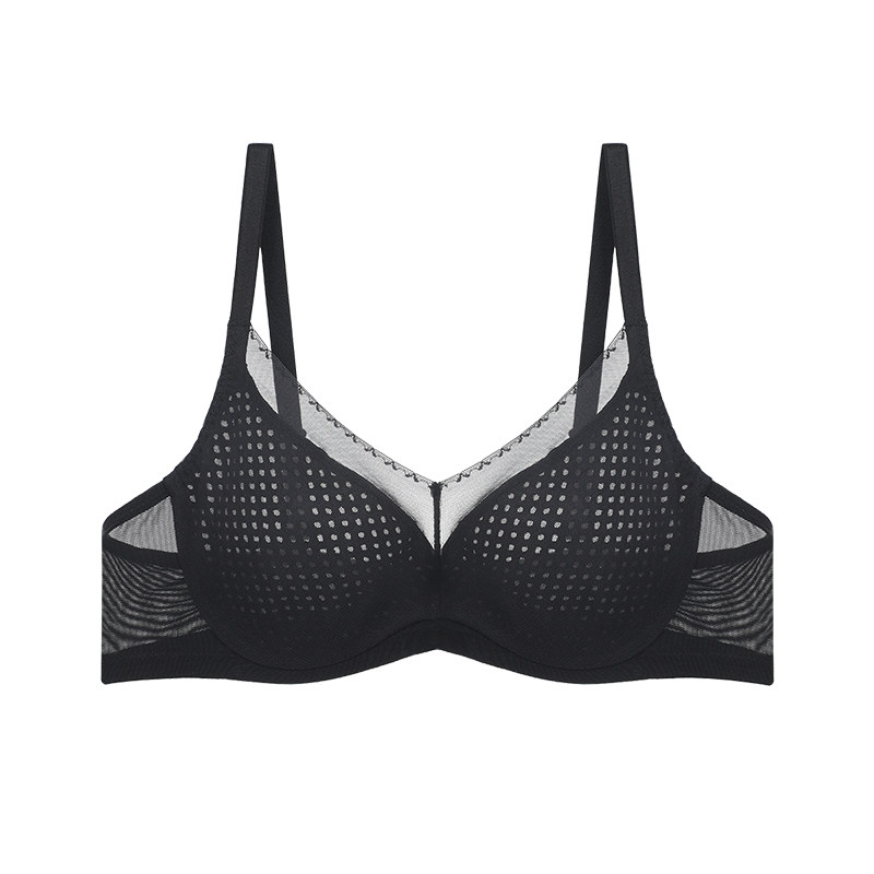 Z【Wind Nest Cup】Fendish Thin Sexy Mesh Bust Size Makes Large Busts Look Smaller with Perforations, Breathable Soft Support FBW0563