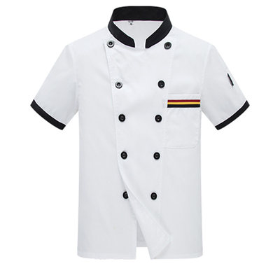 Chef's overalls men's short-sleeved summer thin breathable hotel western restaurant kitchen canteen catering chef's clothes long-sleeved