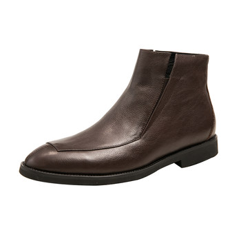 Retro chelsea boots genuine leather plus velvet warm martin boots