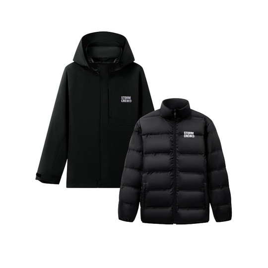 Chaqueta tres en uno de plumón de huracán para cine y televisión STORMCREW 25 otoño e invierno al aire libre a prueba de viento e impermeable para hombres y mujeres