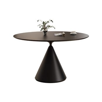 Pure black slate round table ຂະຫນາດນ້ອຍໃນຄົວເຮືອນງ່າຍດາຍຕາຕະລາງ dining round ສ່ວນບຸກຄົນອອກແບບ retro ຕາຕະລາງ dining round