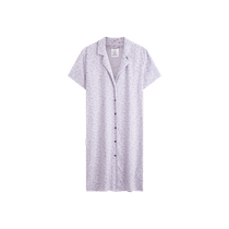 CK underwear 24 new summer style womens casual letter full printed button lapel short-sleeved home nightgown QS6991