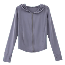 Ice silk cool feeling slim waist sun protection clothing for women summer new anti-UV sports yoga jacket short top