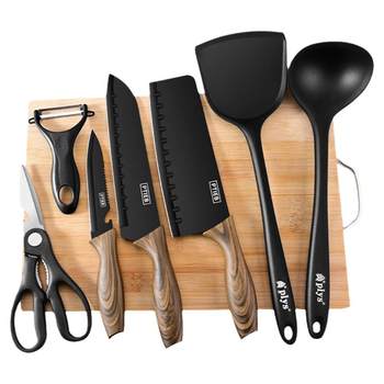 Kitchen knife and cutting board 2-in-1 anvil and knife kitchen set