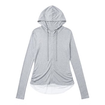 Tencel fake two-piece women's sun protection hooded sweatshirt cardigan