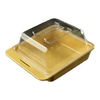 Duck tray cover food transparent cover stewed vegetables wind-proof plastic fresh-keeping cover bread deli plate cover rectangular