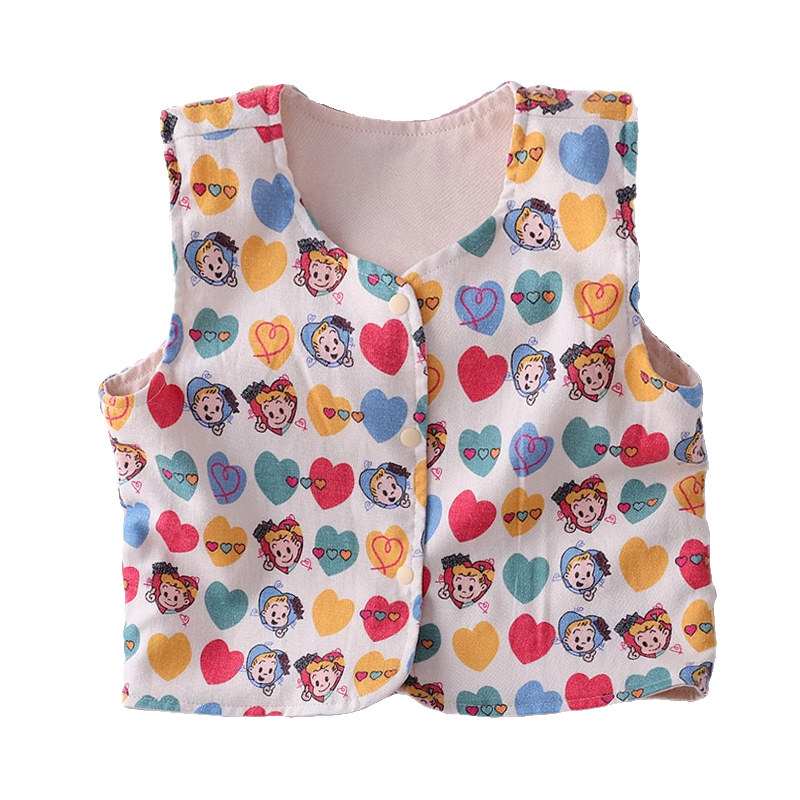 Children's spring and summer pure cotton vest ins cute pure cotton versatile vest tops for men and women baby outer vests
