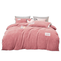 Boyang milk velvet quilt cover thickened warm coral velvet single piece flannel 200*230 quilt cover plus velvet winter