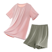 Catman ice silk pajamas mens summer thin antibacterial quick-drying short-sleeved T-shirt youth large size home wear new style