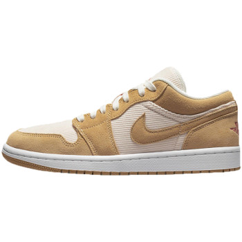 Air Jordan 1 AJ1 off-white yellow corduroy women's low-top shoes basketball shoes DH7820-700