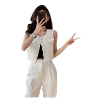 Short suit vest for women 2024 new summer style outer wear with casual pants two-piece set high-end fashionable suit summer